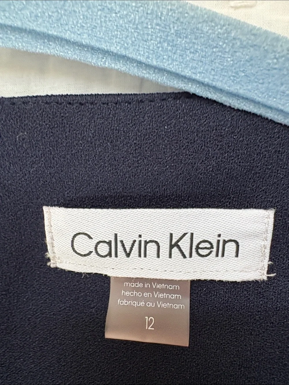 Calvin Klein Navy SheathDress with Flared Bell Sleeves - Picture 2 of 8